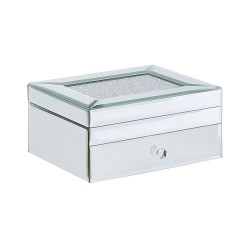 Szkatułka na biżuterię KOFI Szkło Srebrny