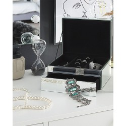 Szkatułka na biżuterię KOFI Szkło Srebrny