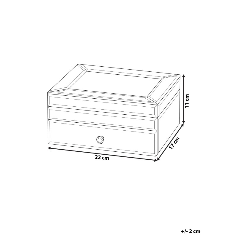 Szkatułka na biżuterię KOFI Szkło Srebrny