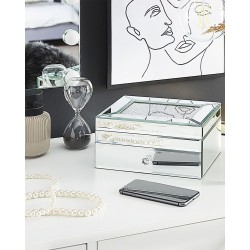 Szkatułka na biżuterię KOFI Szkło Srebrny