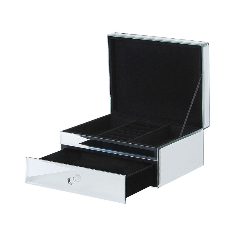 Szkatułka na biżuterię KOFI Szkło Srebrny