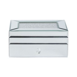 Szkatułka na biżuterię KOFI Szkło Srebrny