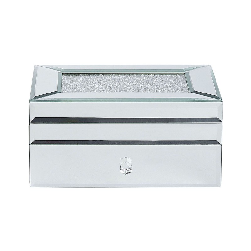 Szkatułka na biżuterię KOFI Szkło Srebrny