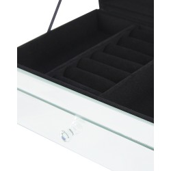 Szkatułka na biżuterię KOFI Szkło Srebrny