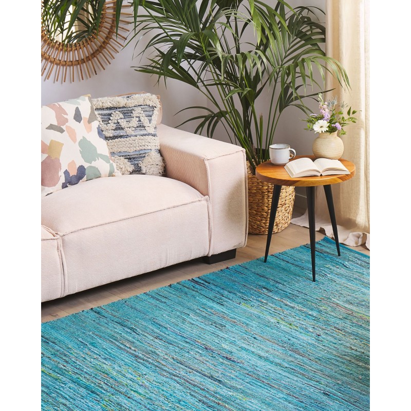 Dywan bawełniany 160 x 230 cm niebieski MERSIN