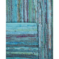 Dywan bawełniany 160 x 230 cm niebieski MERSIN