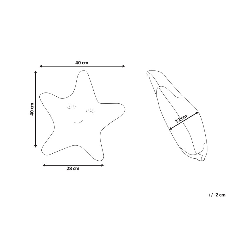 Bawełniana poduszka dla dzieci gwiazda 40 x 40 cm szara BHOPAL
