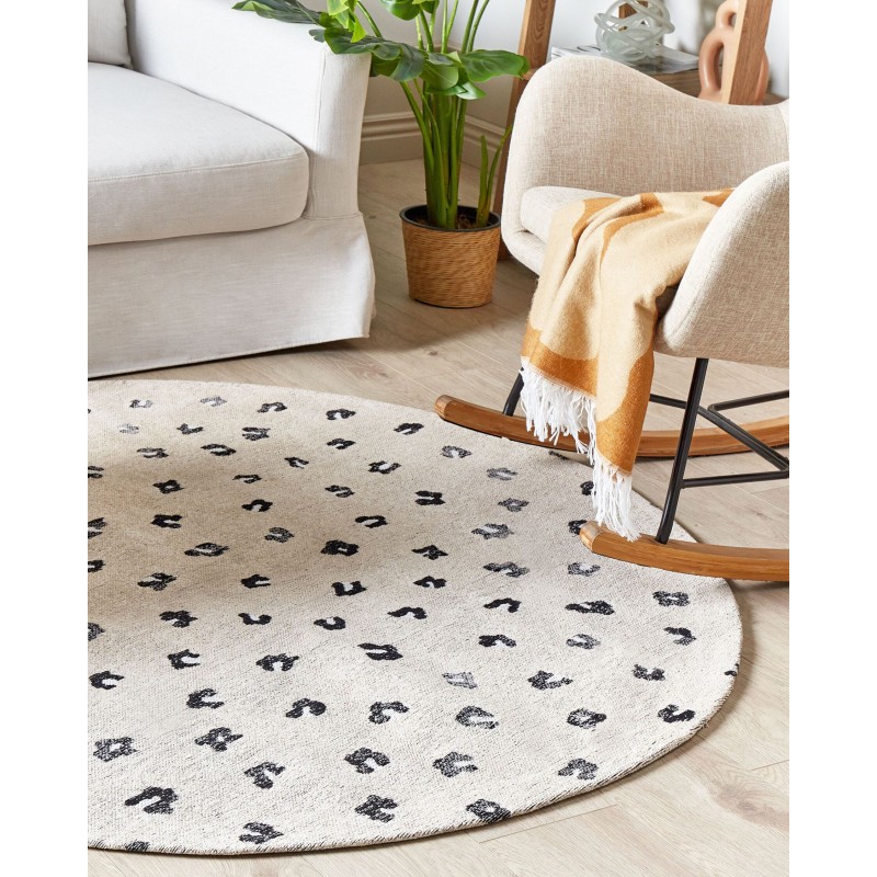 Dywan okrągły bawełniany ⌀ 140 cm beżowy AFIS