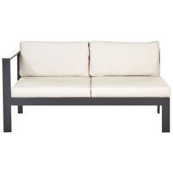 Narożnik ogrodowy ze stolikiem dla 5 osób MESSINA Lewostronny Metal Beżowy