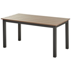 Narożnik ogrodowy ze stolikiem dla 5 osób MESSINA Lewostronny Metal Beżowy