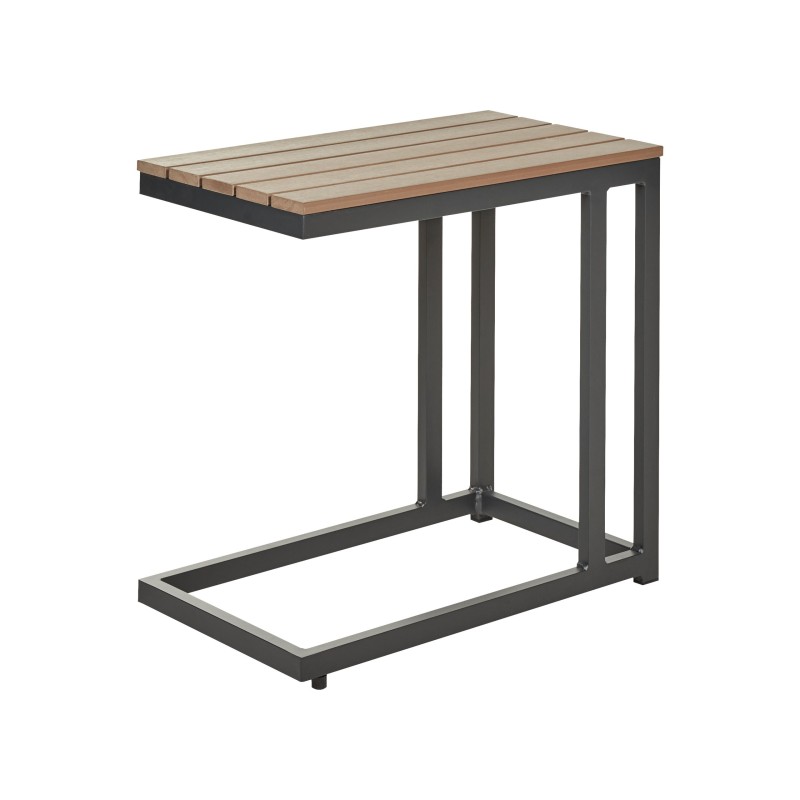 Narożnik ogrodowy ze stolikiem dla 5 osób MESSINA Lewostronny Metal Beżowy