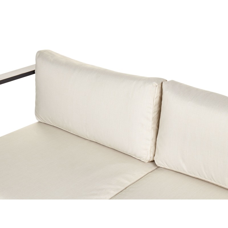 Narożnik ogrodowy ze stolikiem dla 5 osób MESSINA Lewostronny Metal Beżowy