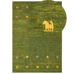 Dywan wełniany gabbeh 160 x 230 cm zielony YULAFI
