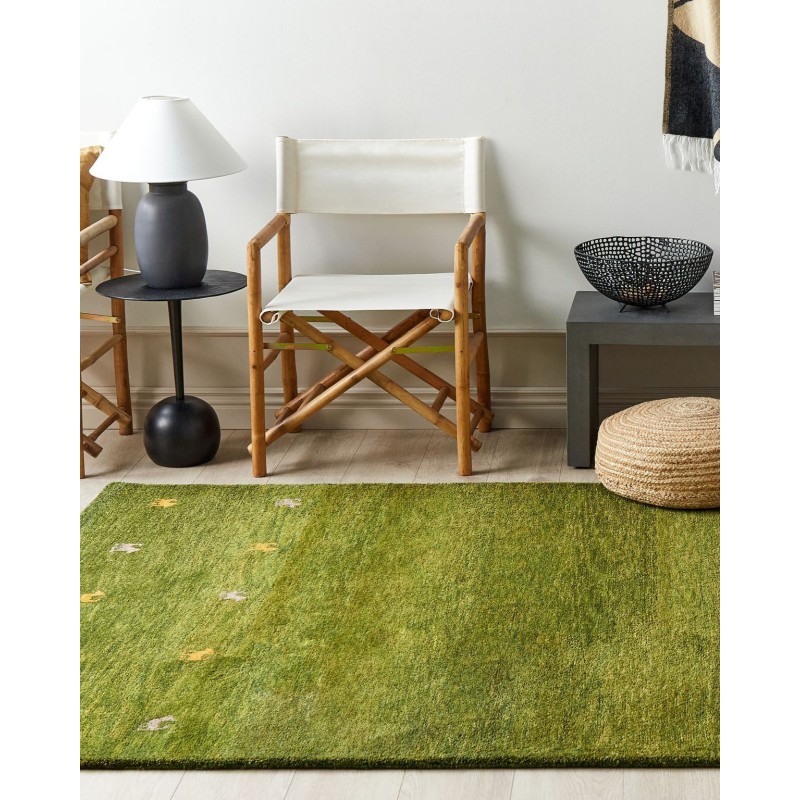 Dywan wełniany gabbeh 160 x 230 cm zielony YULAFI