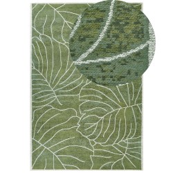 Dywan bawełniany w liście monstery 200 x 300 cm zielony SARMIN