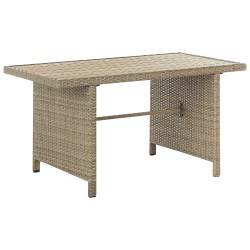 Zestaw ogrodowy ze stolikiem i otomaną dla 5 osób FONTI z poduszkami Technorattan Brązowy