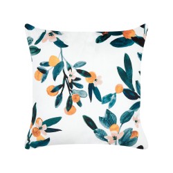 Poduszka dekoracyjna KNAUTIA Welur 45 x 45 cm Kolorowy Wzór roślinny