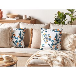 Poduszka dekoracyjna KNAUTIA Welur 45 x 45 cm Kolorowy Wzór roślinny