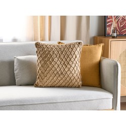 Poduszka dekoracyjna COLLOMIA Boucle 45 x 45 cm Beżowy Wzór geometryczny