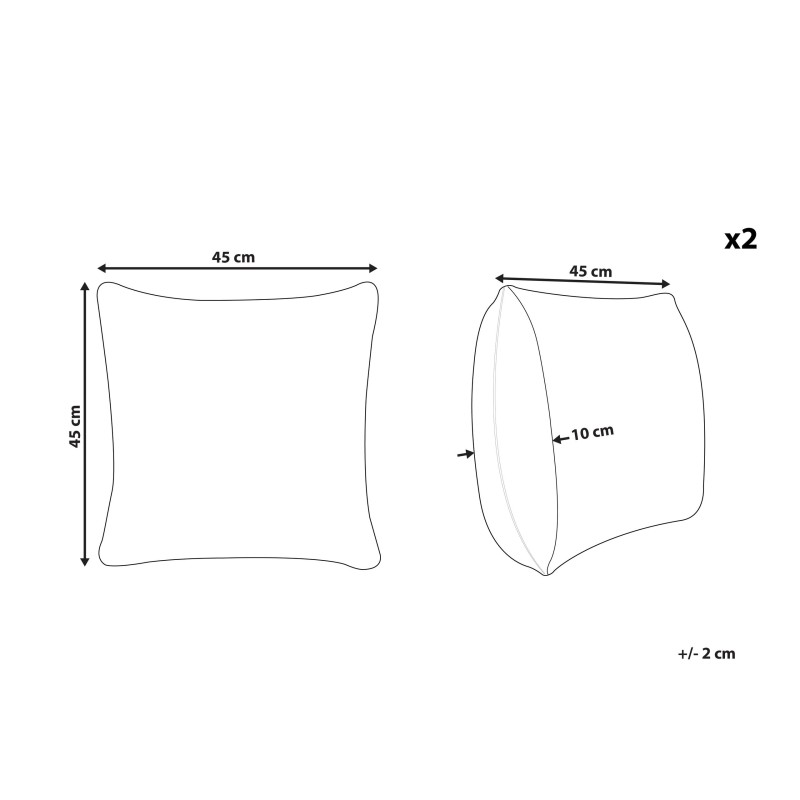 Zestaw 2 poduszek dekoracyjnych HORDEUM Sztuczne futro 45 x 45 cm Jasnobrązowy Jednolity