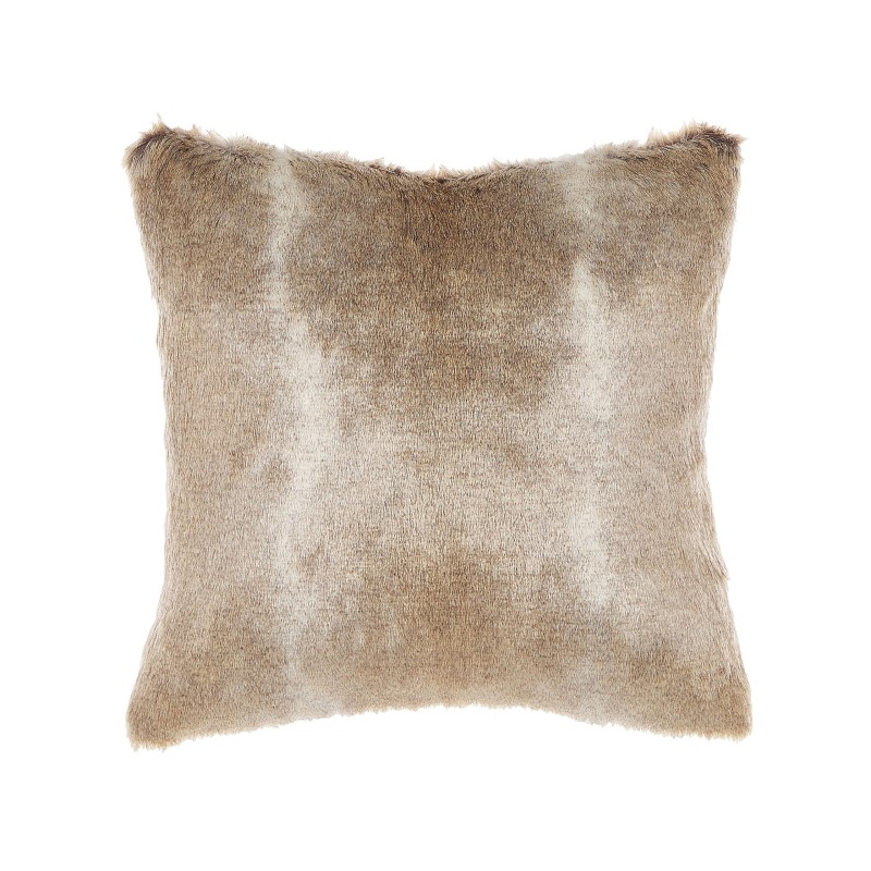Zestaw 2 poduszek dekoracyjnych HORDEUM Sztuczne futro 45 x 45 cm Jasnobrązowy Jednolity