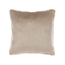 Zestaw 2 poduszek dekoracyjnych HORDEUM Sztuczne futro 45 x 45 cm Jasnobrązowy Jednolity