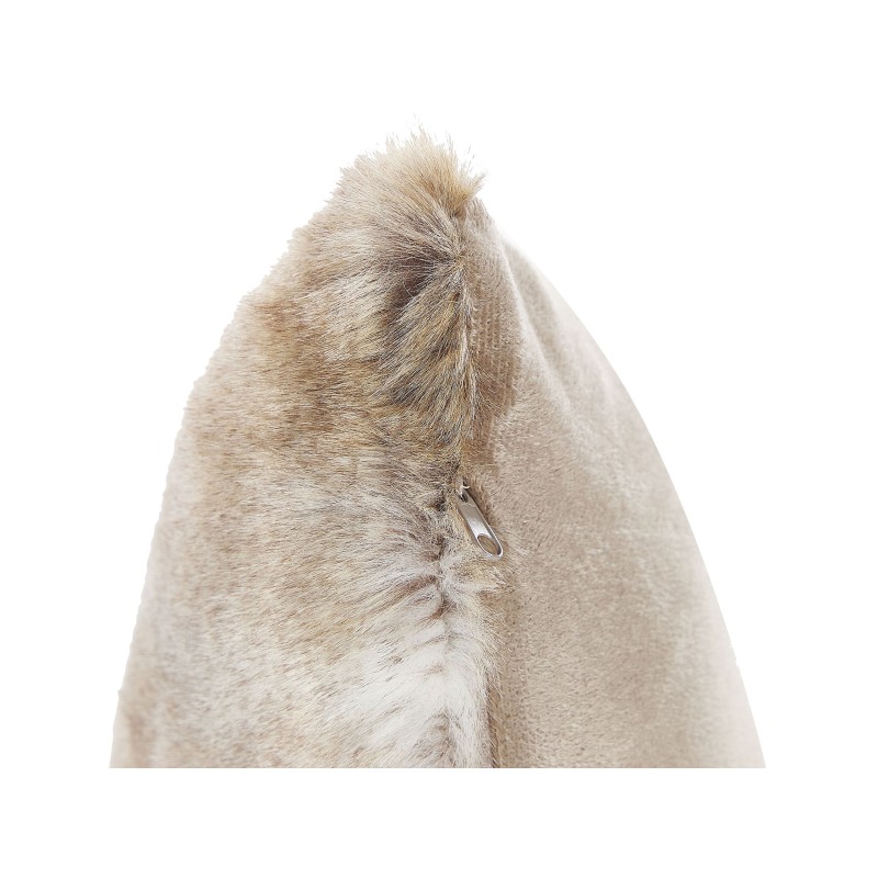 Zestaw 2 poduszek dekoracyjnych HORDEUM Sztuczne futro 45 x 45 cm Jasnobrązowy Jednolity