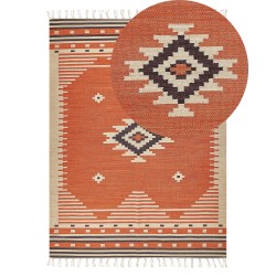 Dywan bawełniany kilim 140 x 200 cm pomarańczowy GAVAR