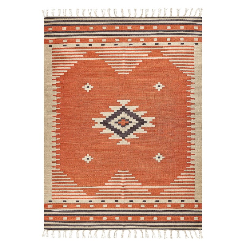 Dywan bawełniany kilim 140 x 200 cm pomarańczowy GAVAR