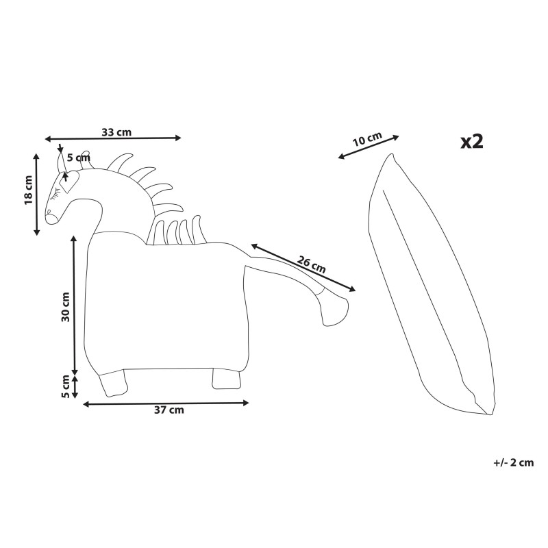 2 bawełniane poduszki dla dzieci jednorożec 45 x 45 cm różowe LAMMI