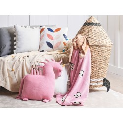 2 bawełniane poduszki dla dzieci jednorożec 45 x 45 cm różowe LAMMI