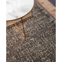 Dywan z wiskozy 160 x 230 cm szaro-złoty ESEL