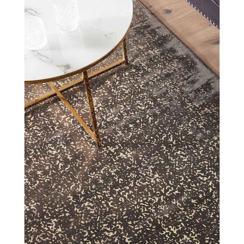 Dywan z wiskozy 160 x 230 cm szaro-złoty ESEL