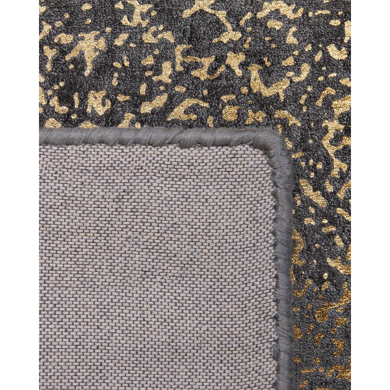 Dywan z wiskozy 160 x 230 cm szaro-złoty ESEL