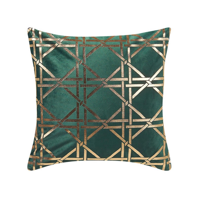 Zestaw 2 poduszek dekoracyjnych CASSIA 45 x 45 cm Ciemnozielony Wzór geometryczny