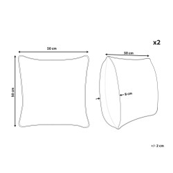 Zestaw 2 poduszek dekoracyjnych MILAS Len 50 x 50 cm Biały W paski