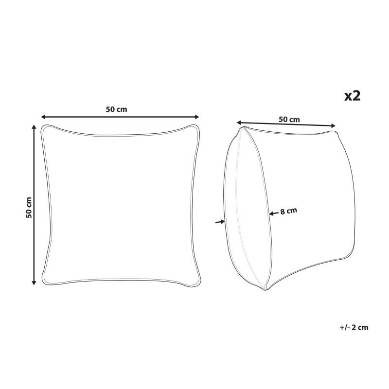 Zestaw 2 poduszek dekoracyjnych MILAS Len 50 x 50 cm Biały W paski