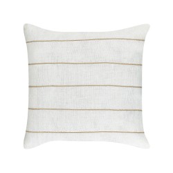 Zestaw 2 poduszek dekoracyjnych MILAS Len 50 x 50 cm Biały W paski