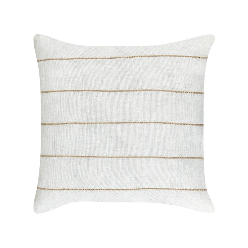Zestaw 2 poduszek dekoracyjnych MILAS Len 50 x 50 cm Biały W paski
