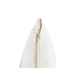 Zestaw 2 poduszek dekoracyjnych MILAS Len 50 x 50 cm Biały W paski