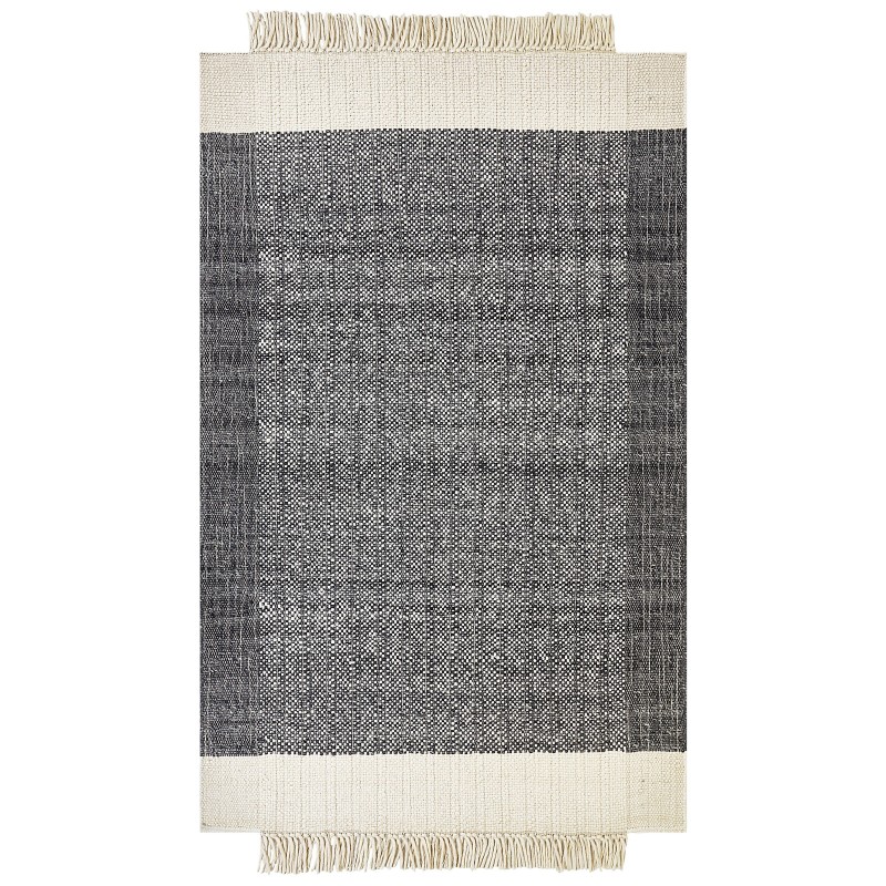 Dywan wełniany 160 x 230 cm czarny ze złamaną bielą ATLANTI