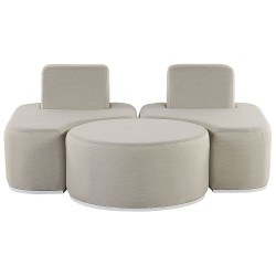 Zestaw ogrodowy ze stolikiem dla 2 osób FABRO Modułowy Jasnoszary