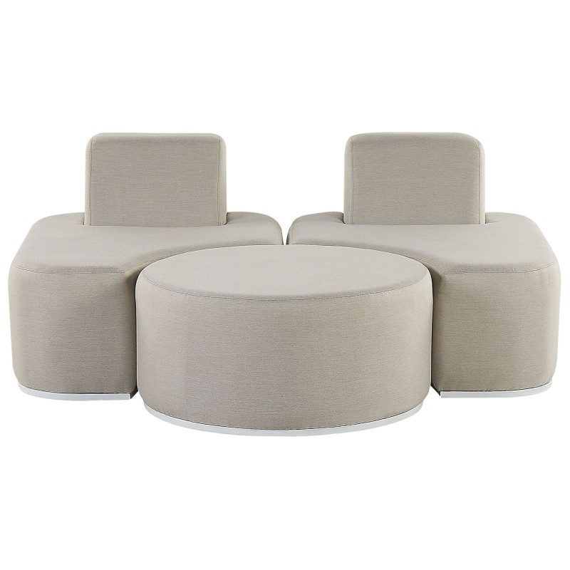 Zestaw ogrodowy ze stolikiem dla 2 osób FABRO Modułowy Jasnoszary