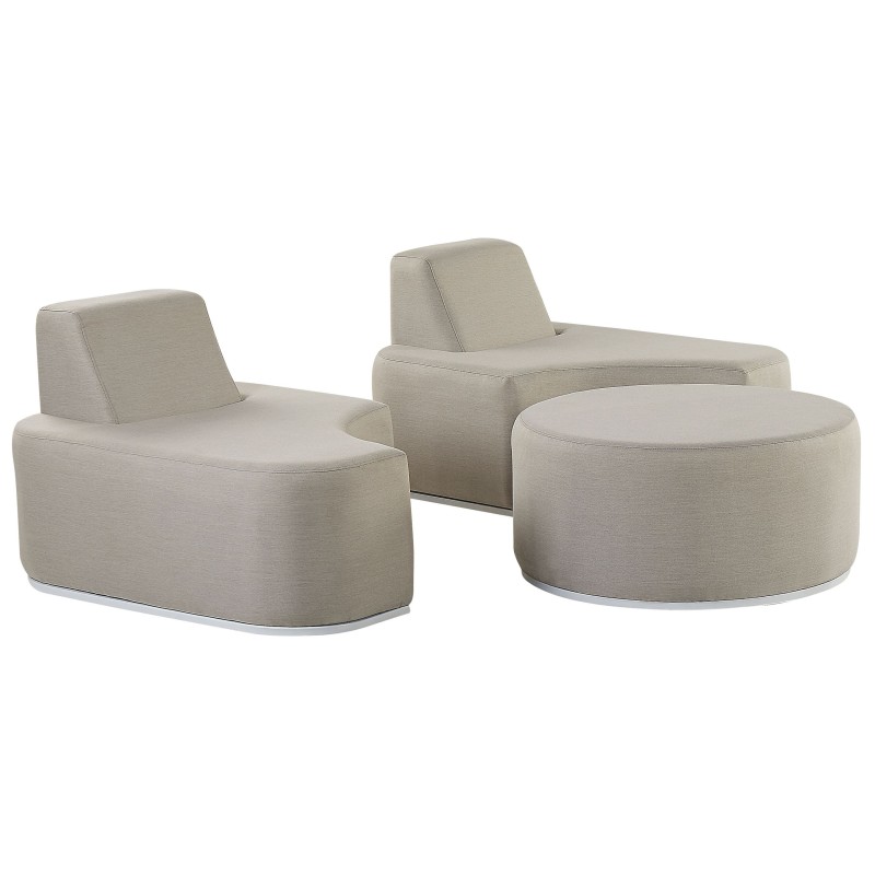 Zestaw ogrodowy ze stolikiem dla 2 osób FABRO Modułowy Jasnoszary