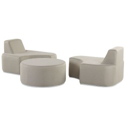 Zestaw ogrodowy ze stolikiem dla 2 osób FABRO Modułowy Jasnoszary