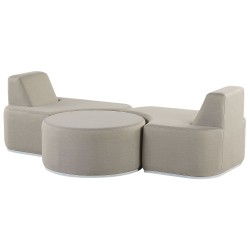 Zestaw ogrodowy ze stolikiem dla 2 osób FABRO Modułowy Jasnoszary