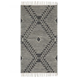 Dywan bawełniany 80 x 150 cm biało-czarny ARBAA