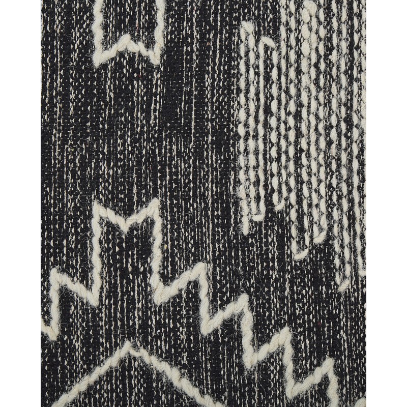 Dywan bawełniany 80 x 150 cm biało-czarny ARBAA