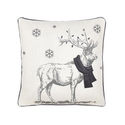 Zestaw 2 poduszek dekoracyjnych SVEN 45 x 45 cm Czarny Wzór świąteczny