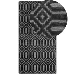 Dywan wiskozowy 80 x 150 cm szary ADATEPE